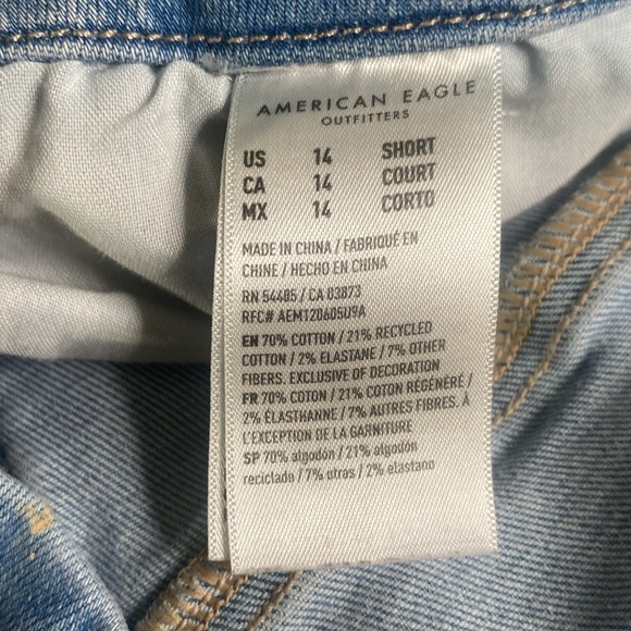 American Eagle Blue Skinny Jeans with Distressed Detailing - Picture 7 of 8